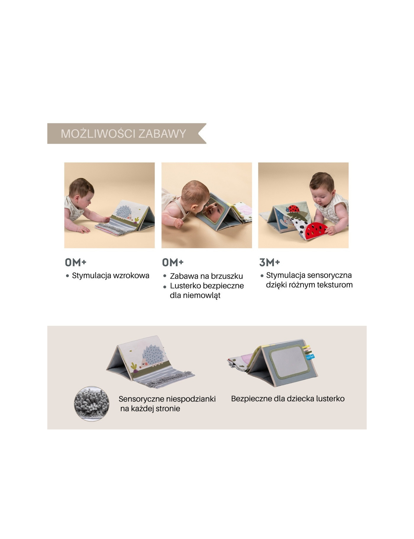 Taf Toys Książeczka Sensoryczna do Zabawy na Brzuszku Króliczek Taf Toys Książeczka Sensoryczna do Zabawy na Brzuszku Króliczek