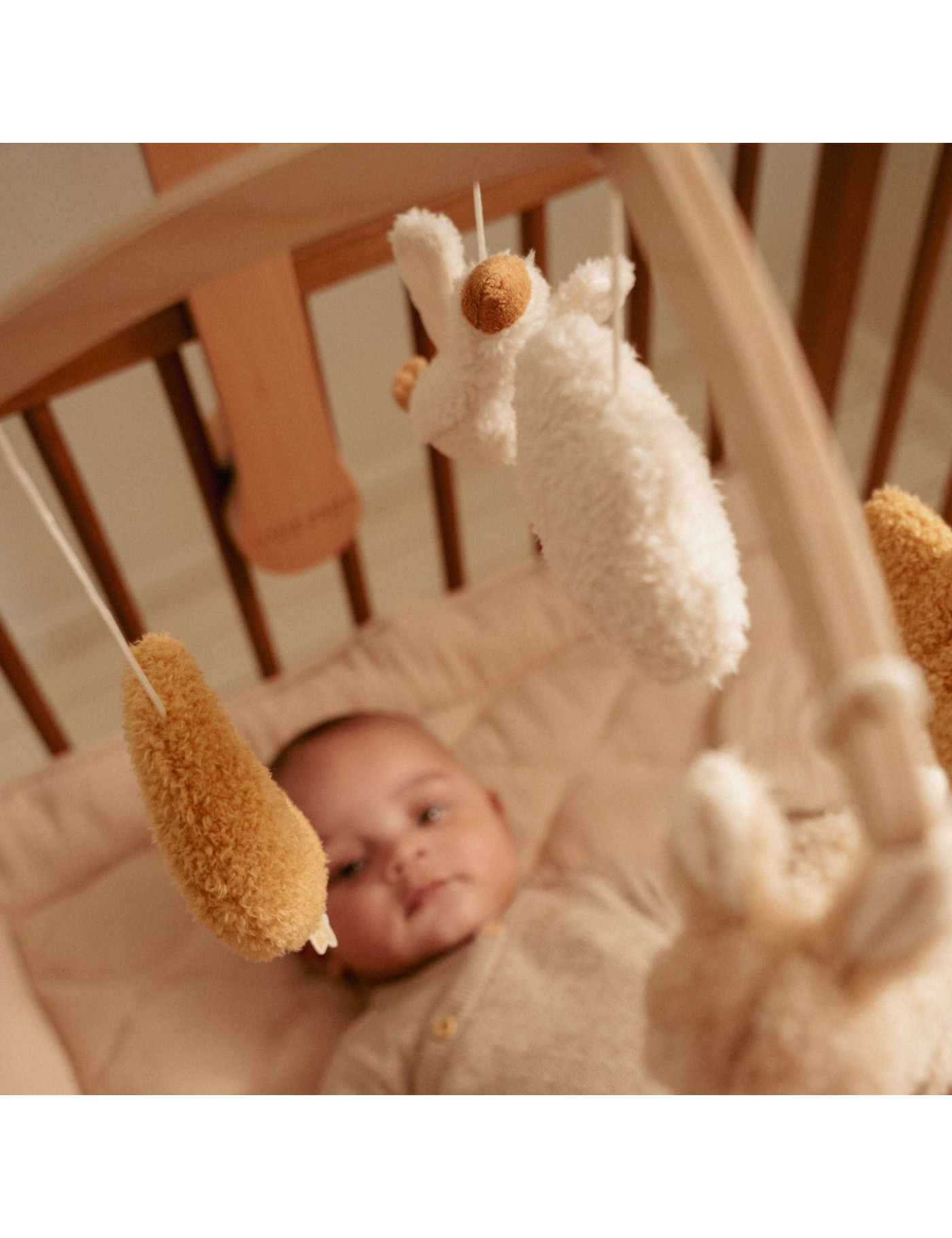 Little Dutch Drewniana karuzela do łóżeczka Newborn Naturals FSC