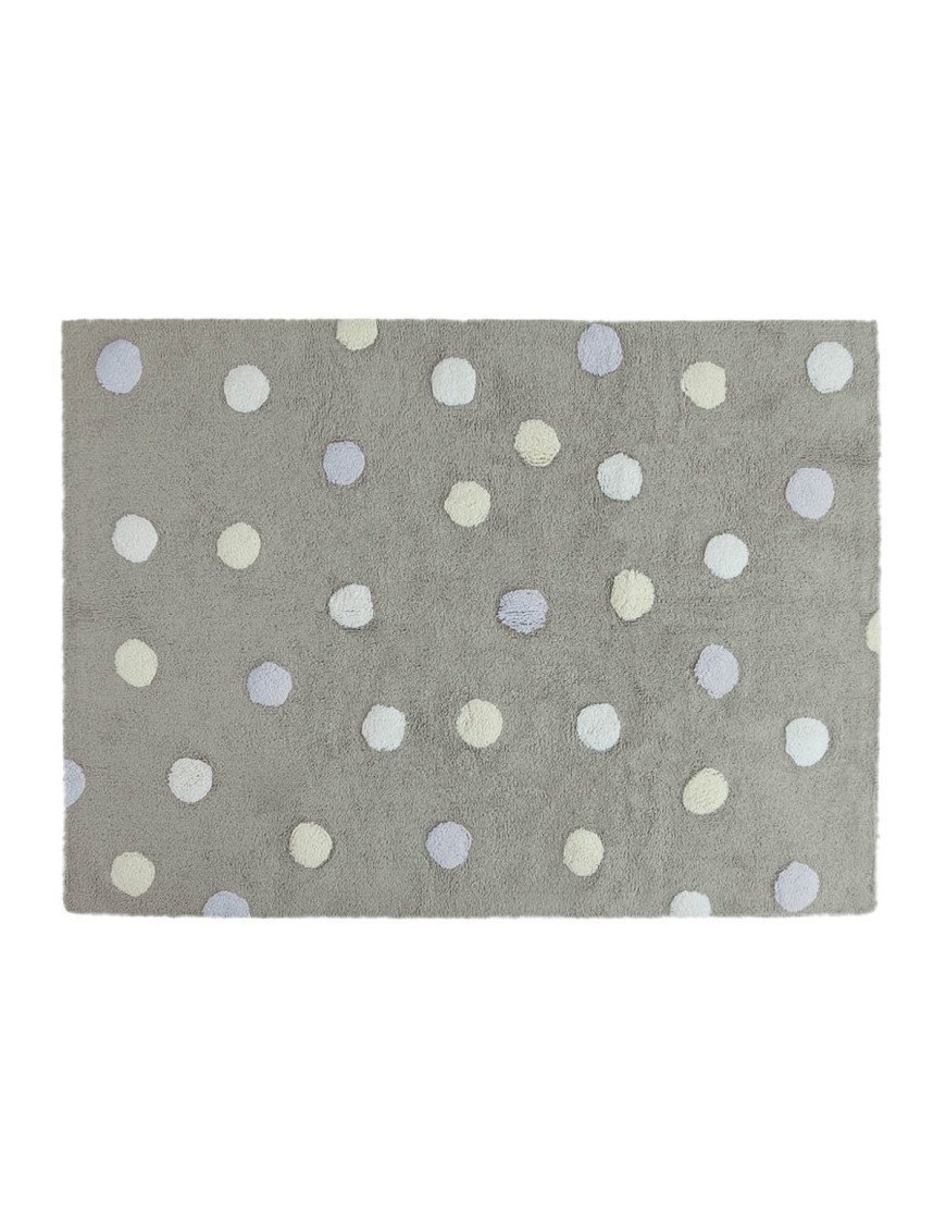 Lorena Canals Dywan bawełniany Topos Tricolor Grey Azul/Blue 120 x 160 cm