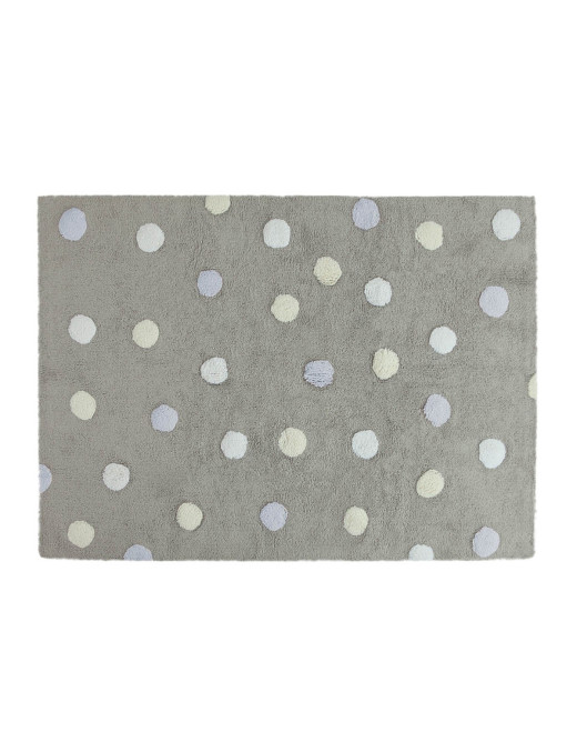 Lorena Canals Dywan bawełniany Topos Tricolor Grey Azul/Blue 120 x 160 cm