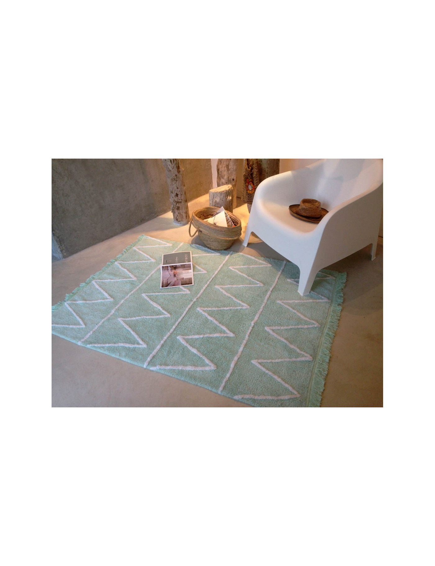 Lorena Canals Dywan bawełniany Hippy Mint 120 x 160 cm Lorena Canals Dywan bawełniany Hippy Mint 120 x 160 cm