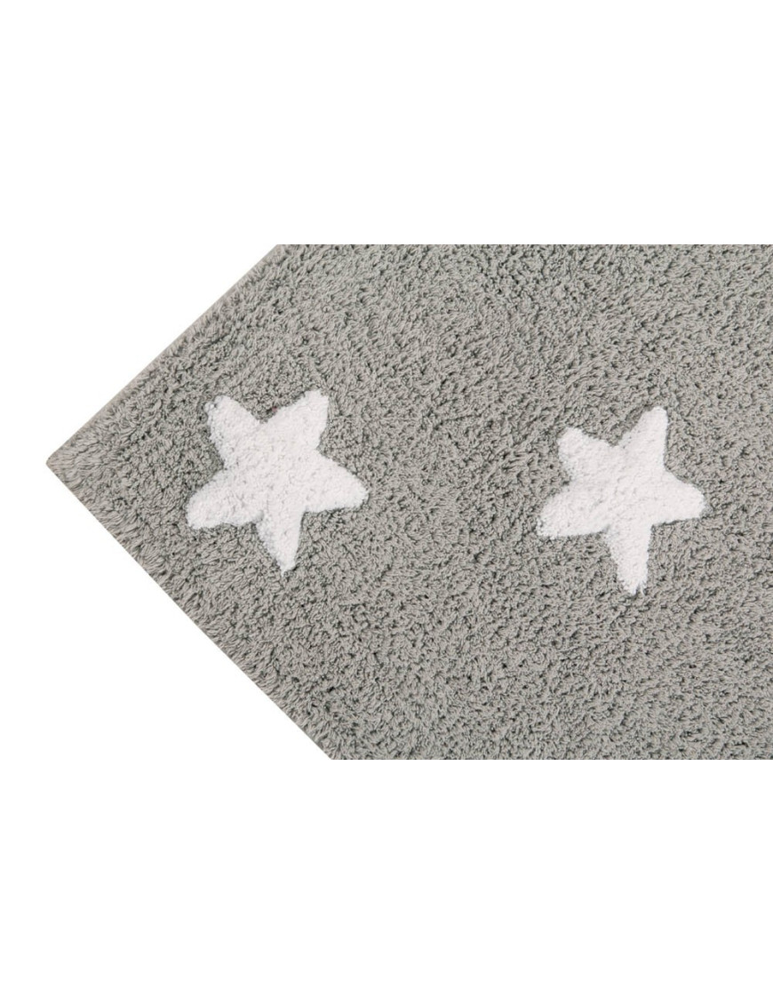 Lorena Canals Dywan bawełniany Grey Stars White 120 x 160 cm