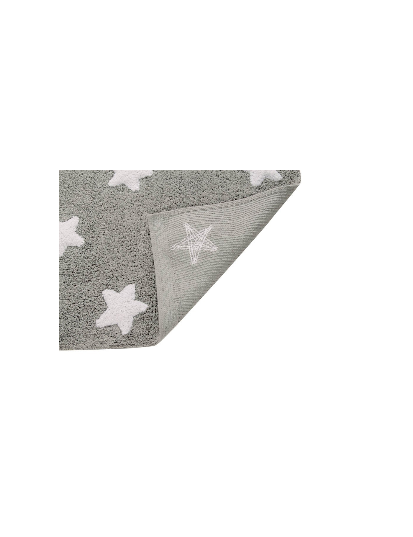 Lorena Canals Dywan bawełniany Grey Stars White 120 x 160 cm