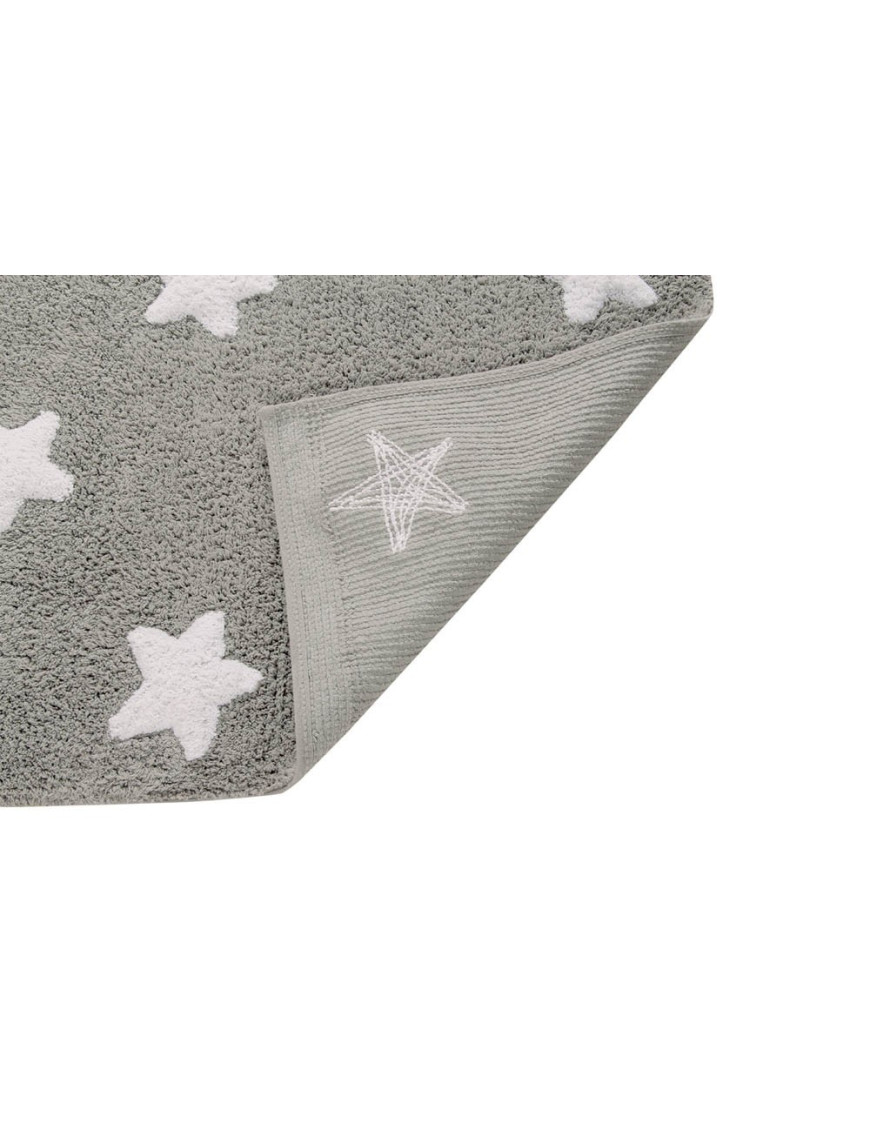 Lorena Canals Dywan bawełniany Grey Stars White 120 x 160 cm