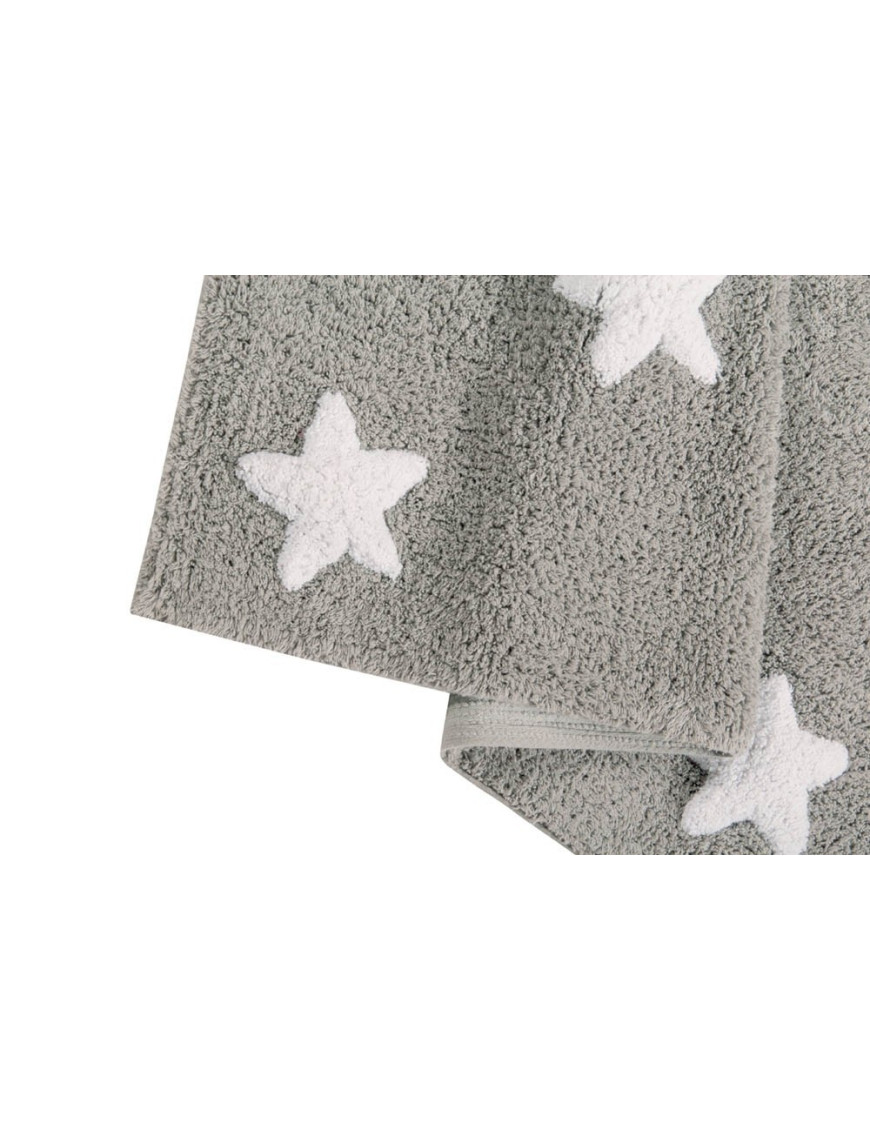 Lorena Canals Dywan bawełniany Grey Stars White 120 x 160 cm