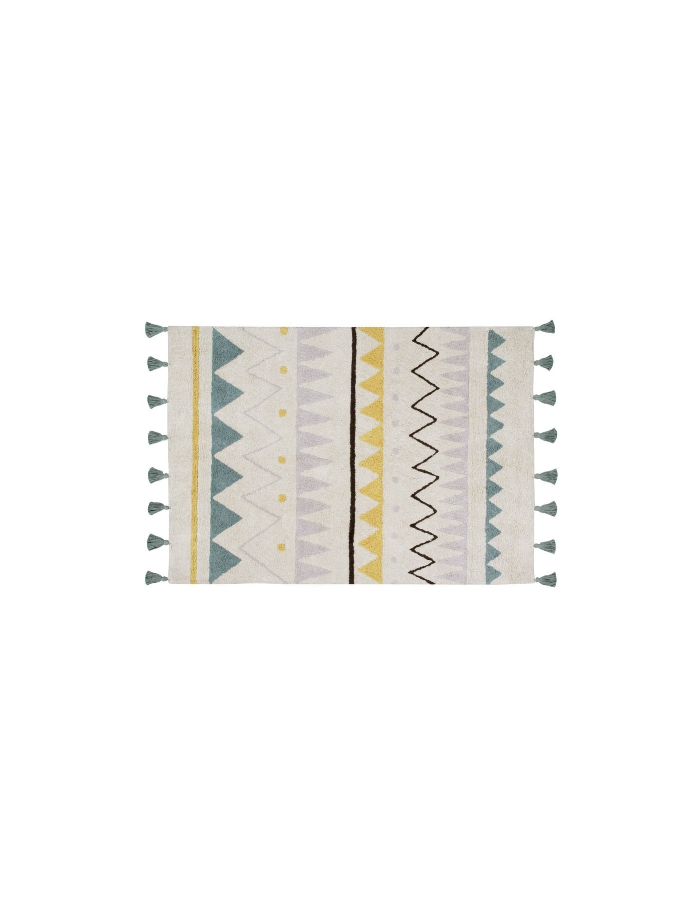Lorena Canals Dywan bawełniany Azteca Natural Vintage Blue 140 x 200 cm