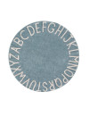 Lorena Canals Dywan bawełniany Round ABC Vintage Azul Natural Ø 150 cm Lorena Canals Dywan bawełniany Round ABC Vintage Azul Natural Ø 150 cm