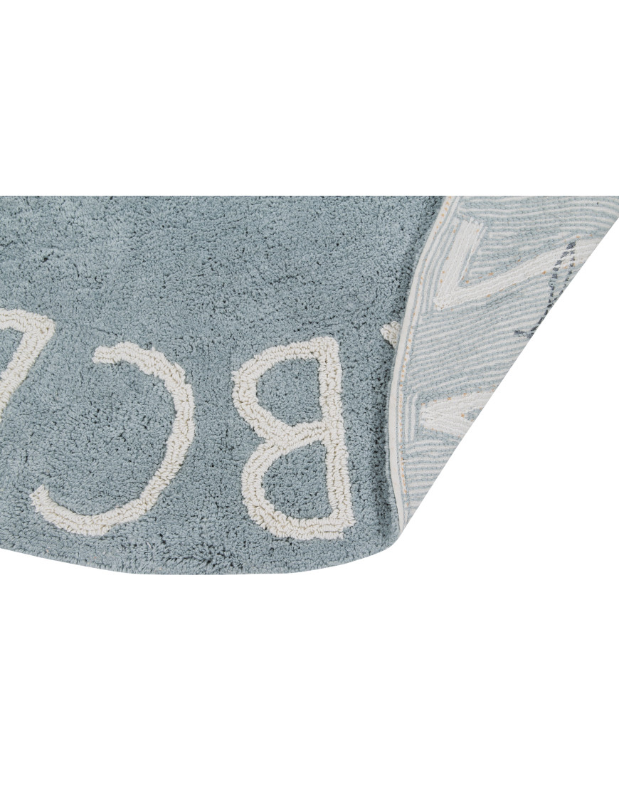 Lorena Canals Dywan bawełniany Round ABC Vintage Azul Natural Ø 150 cm Lorena Canals Dywan bawełniany Round ABC Vintage Azul Natural Ø 150 cm