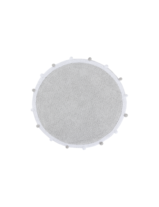 Lorena Canals Dywan bawełniany Bubbly Light Grey Ø 120 cm