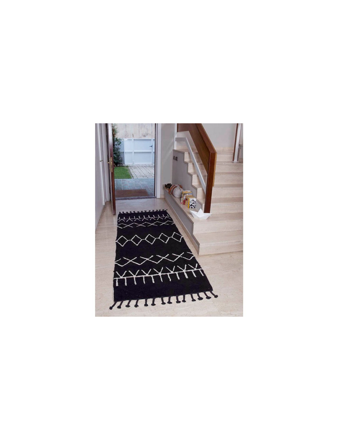Lorena Canals Dywan bawełniany Bereber Black P 80 x 230 cm