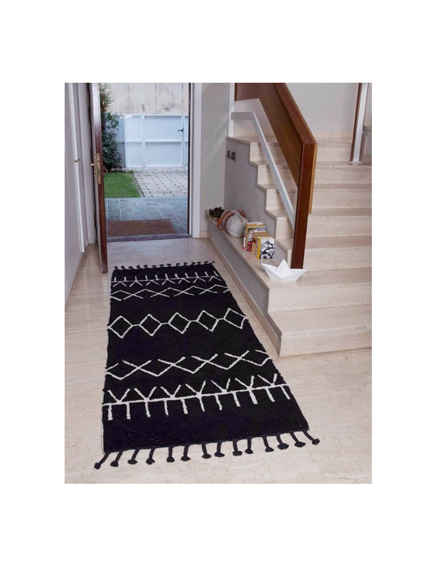 Lorena Canals Dywan bawełniany Bereber Black P 80 x 230 cm
