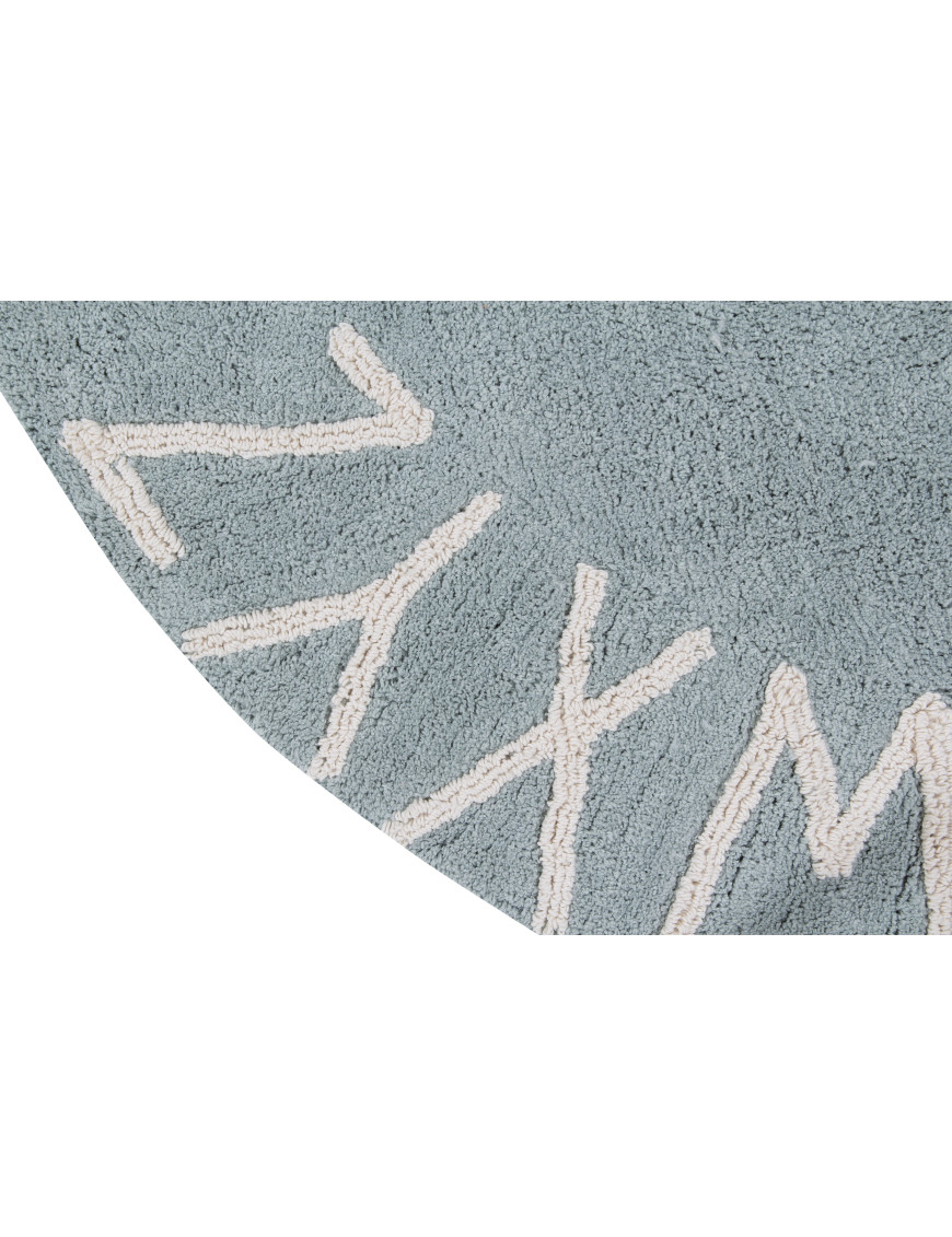 Lorena Canals Dywan bawełniany Round ABC Vintage Azul Natural Ø 150 cm Lorena Canals Dywan bawełniany Round ABC Vintage Azul Natural Ø 150 cm