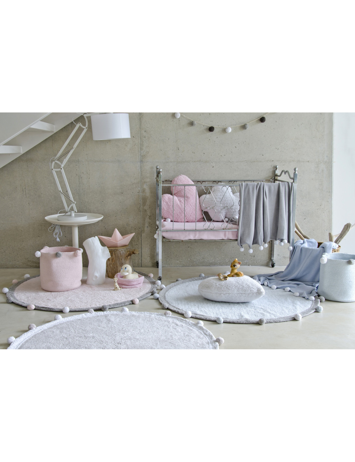 Lorena Canals Dywan bawełniany Bubbly Soft Pink Ø 120 cm