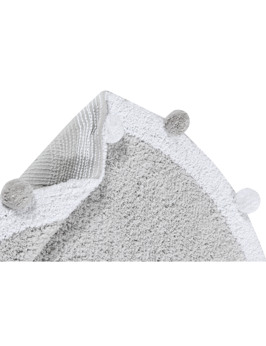 Lorena Canals Dywan bawełniany Bubbly Light Grey Ø 120 cm