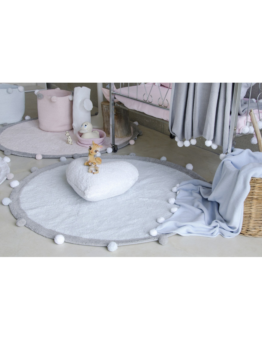Lorena Canals Dywan bawełniany BUBBLY Soft Blue Ø 120 cm