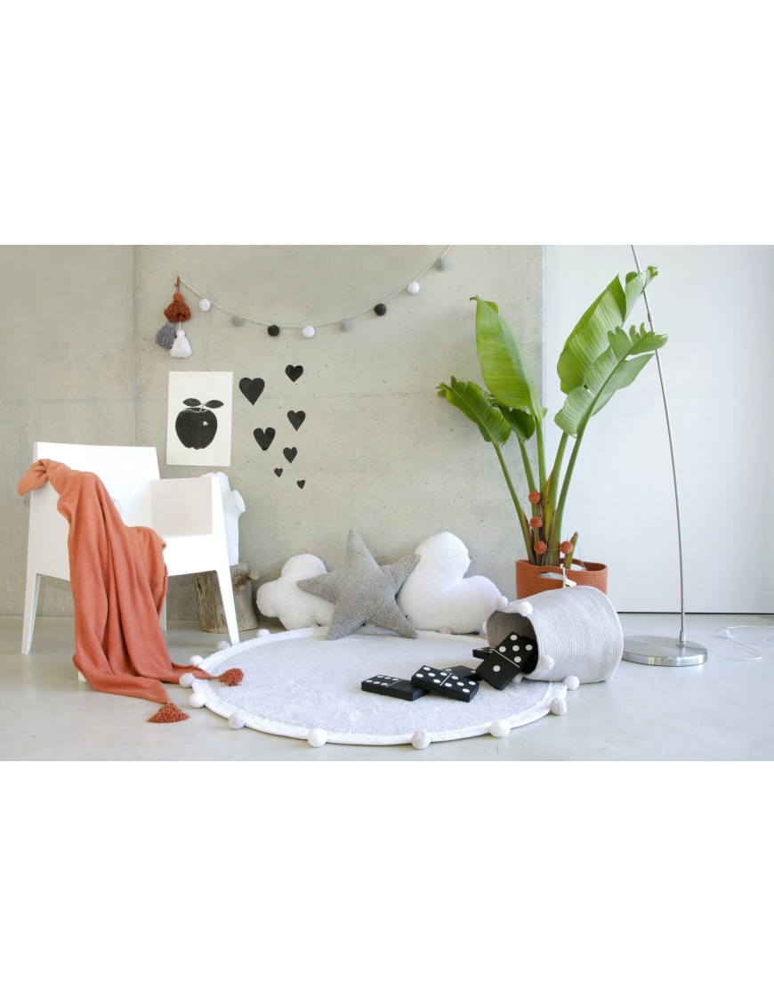 Lorena Canals Dywan bawełniany Bubbly Light Grey Ø 120 cm