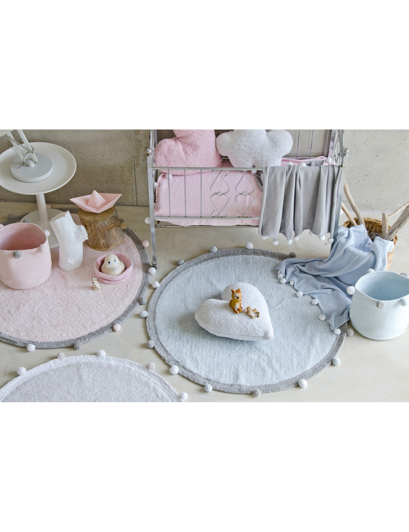 Lorena Canals Dywan bawełniany Bubbly Soft Pink Ø 120 cm