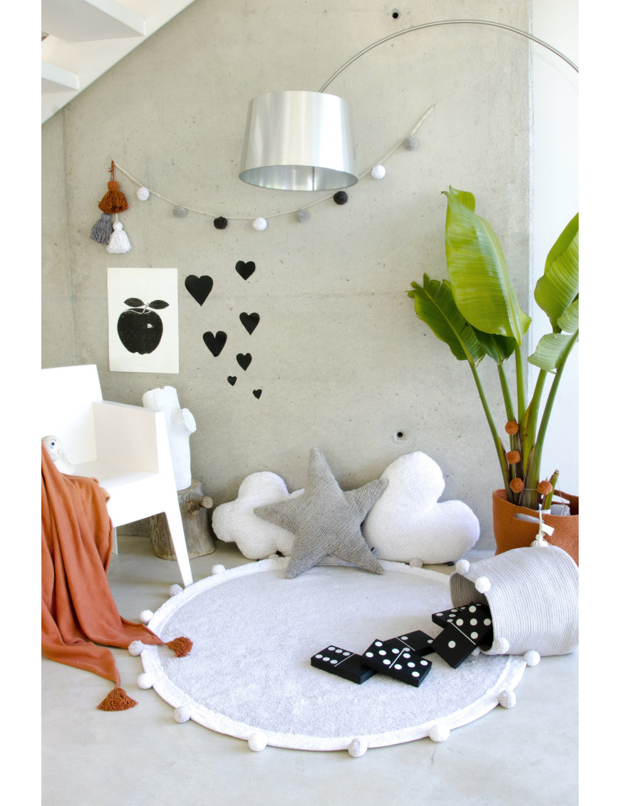 Lorena Canals Dywan bawełniany Bubbly Light Grey Ø 120 cm