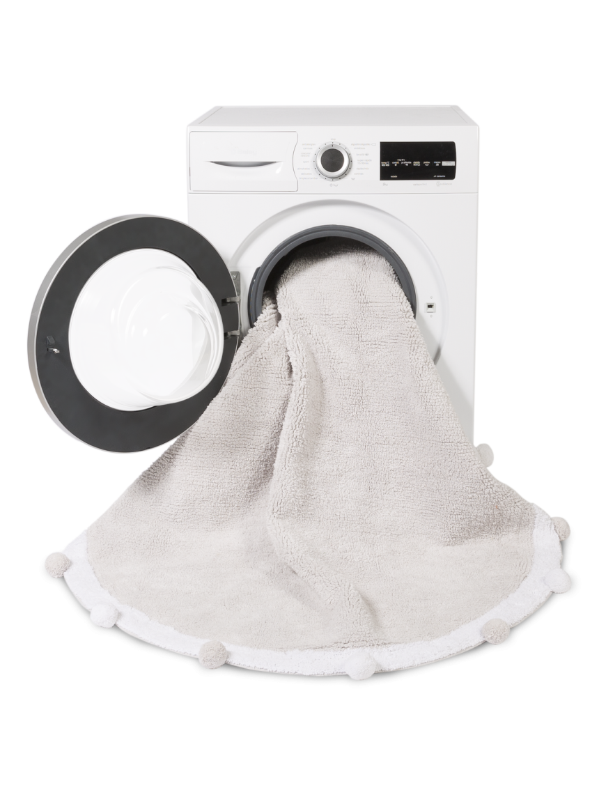 Lorena Canals Dywan bawełniany Bubbly Light Grey Ø 120 cm