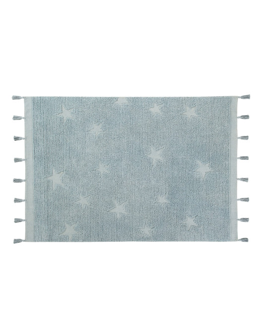 Lorena Canals Dywan bawełniany Hippy Stars Aqua Blue 120 x 175 cm