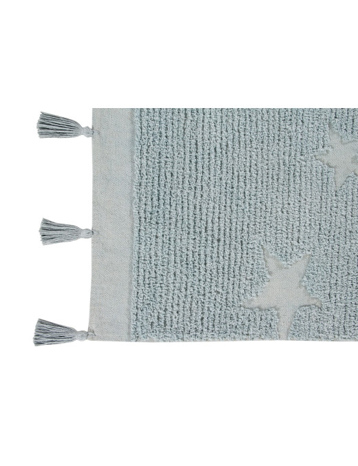 Lorena Canals Dywan bawełniany Hippy Stars Aqua Blue 120 x 175 cm