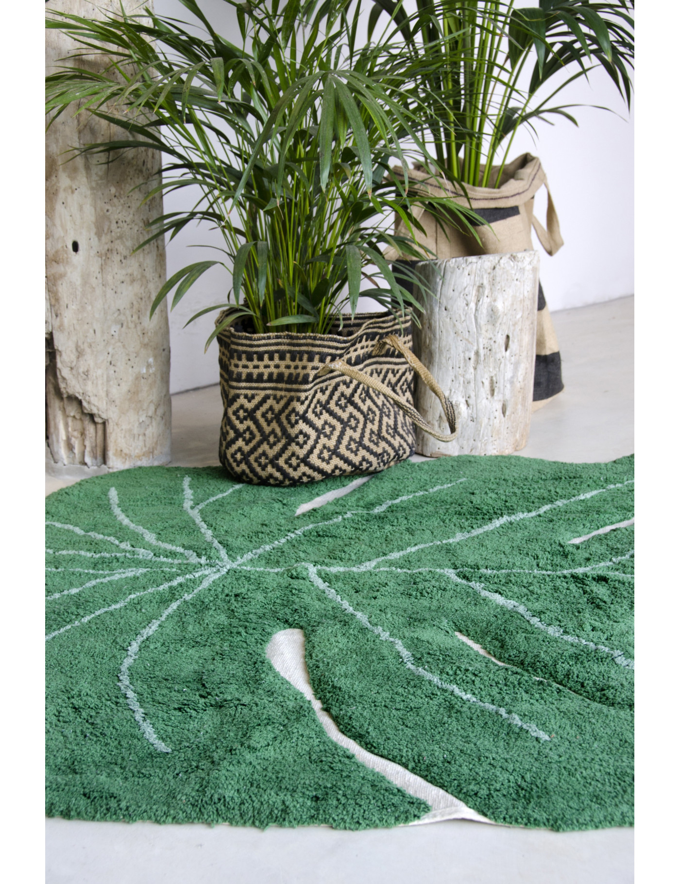 Lorena Canals Dywan bawełniany Monstera Leaf 120 x 160 cm