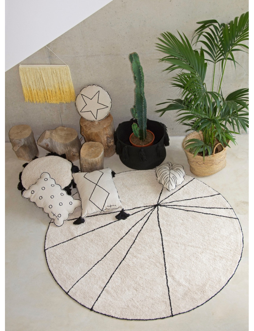 Lorena Canals Dywan bawełniany Trace Beige Ø 160 cm Lorena Canals Dywan bawełniany Trace Beige Ø 160 cm