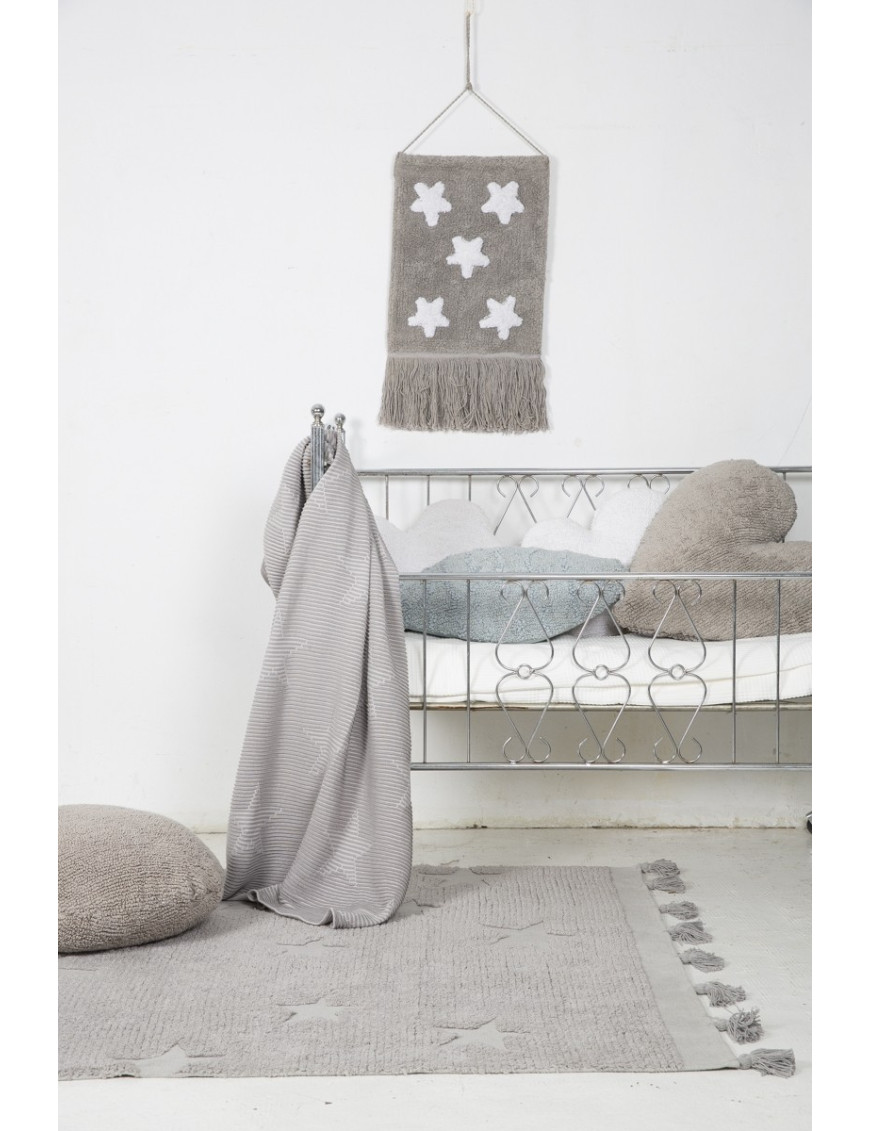 Lorena Canals Dywan bawełniany Hippy Stars Grey 120 x 175 cm