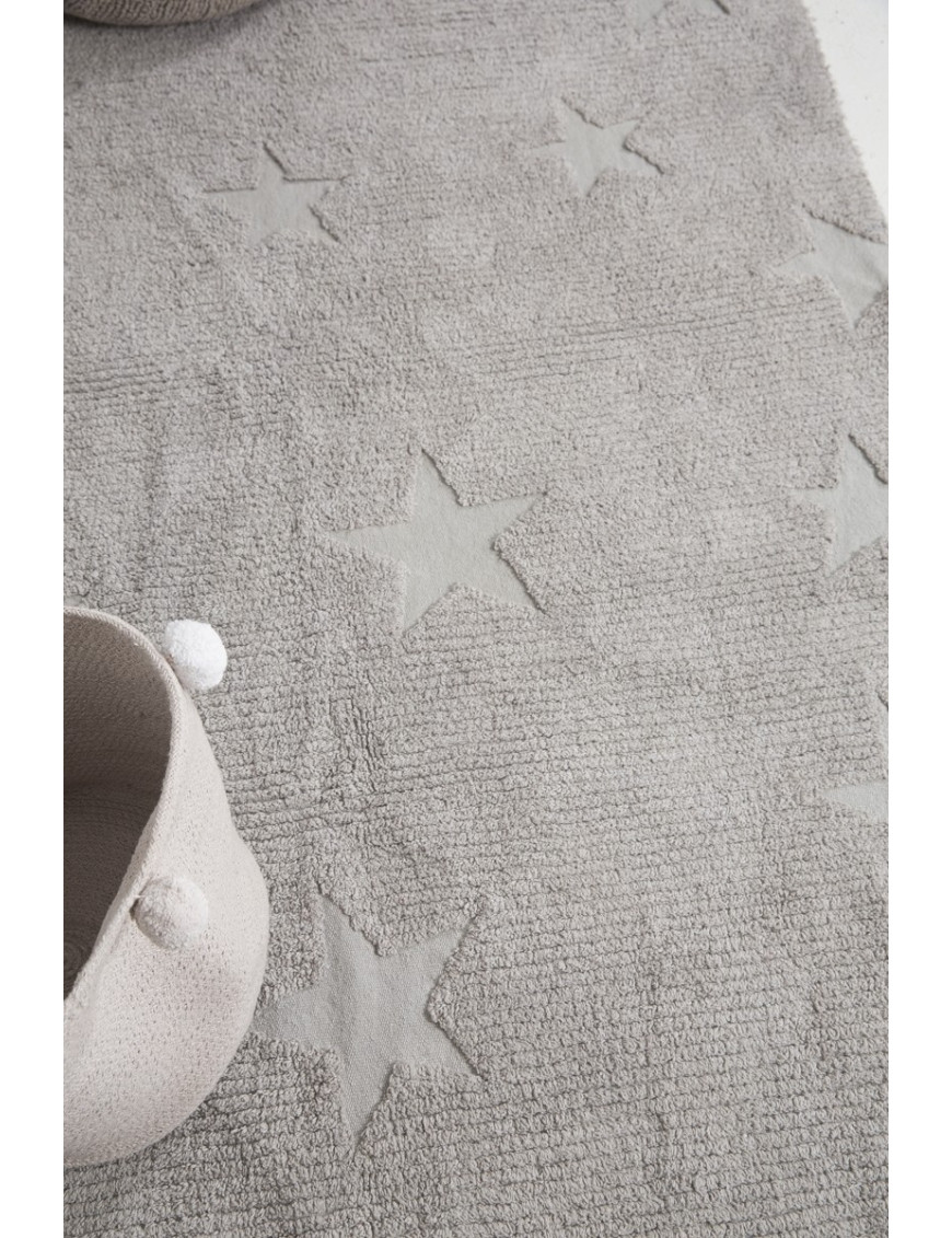 Lorena Canals Dywan bawełniany Hippy Stars Grey 120 x 175 cm