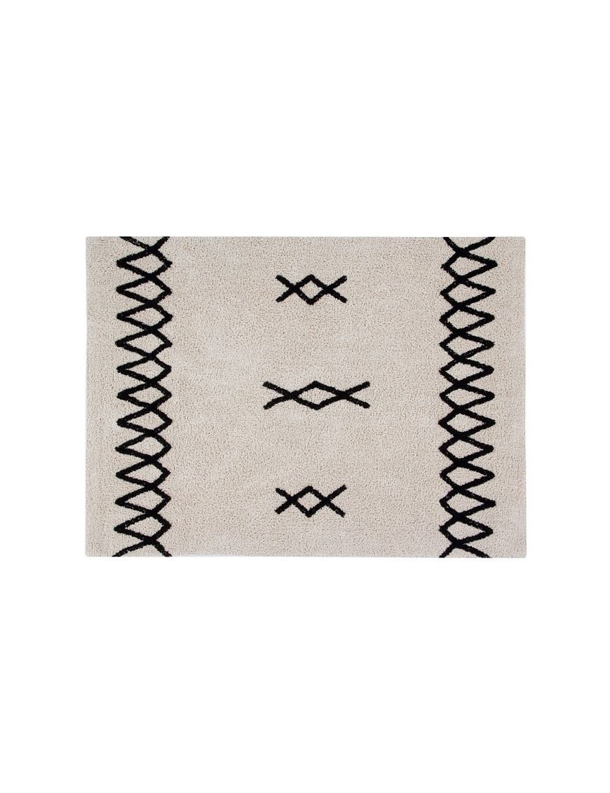 Lorena Canals Dywan bawełniany Atlas Natural Black 120 x 160 cm