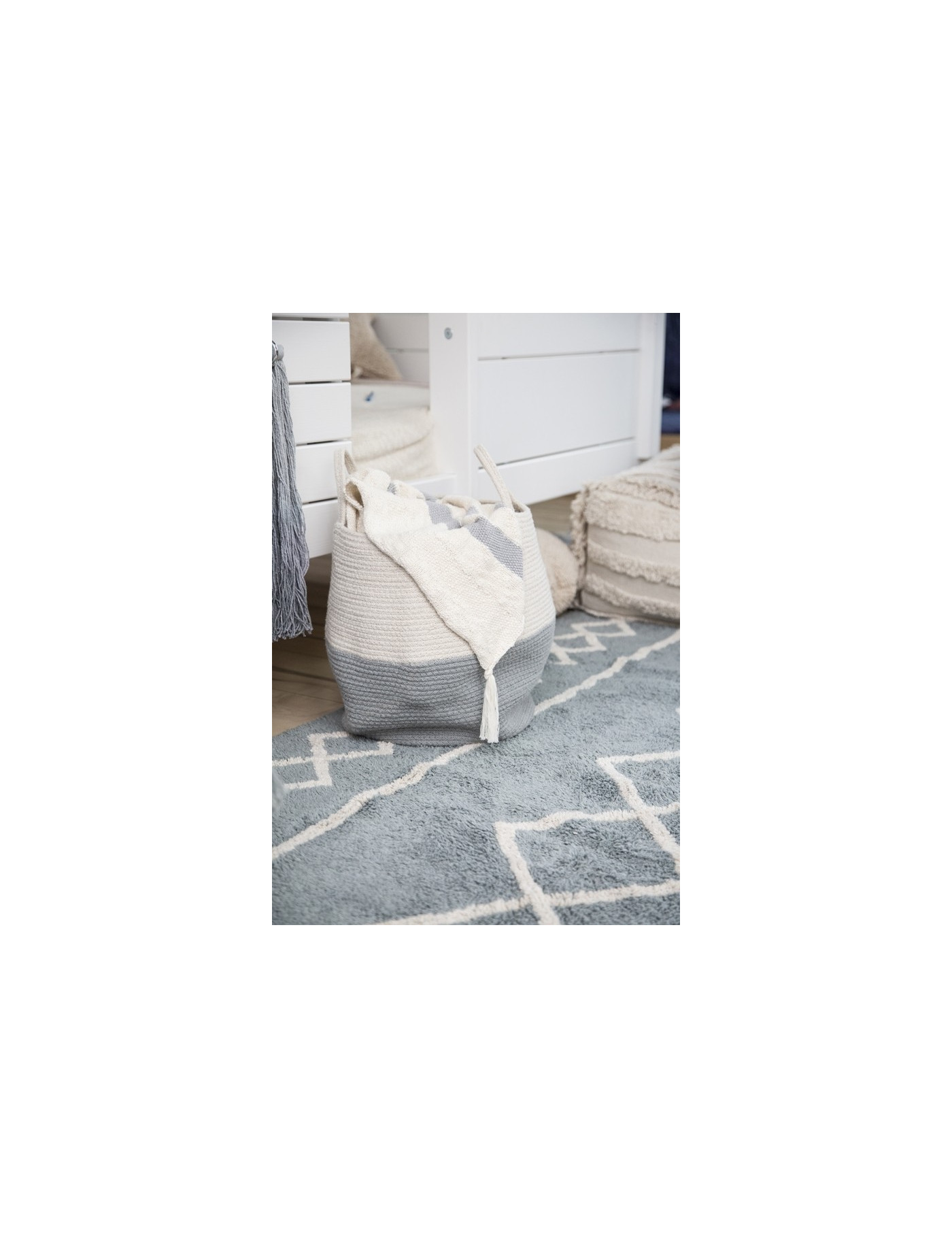 Lorena Canals Dywan bawełniany Oasis Vintage Blue Natural 120 x 160 cm