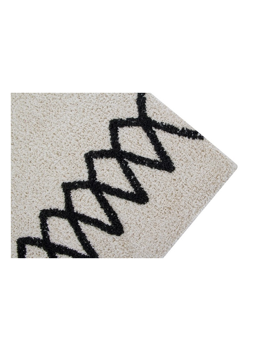 Lorena Canals Dywan bawełniany Atlas Natural Black 120 x 160 cm