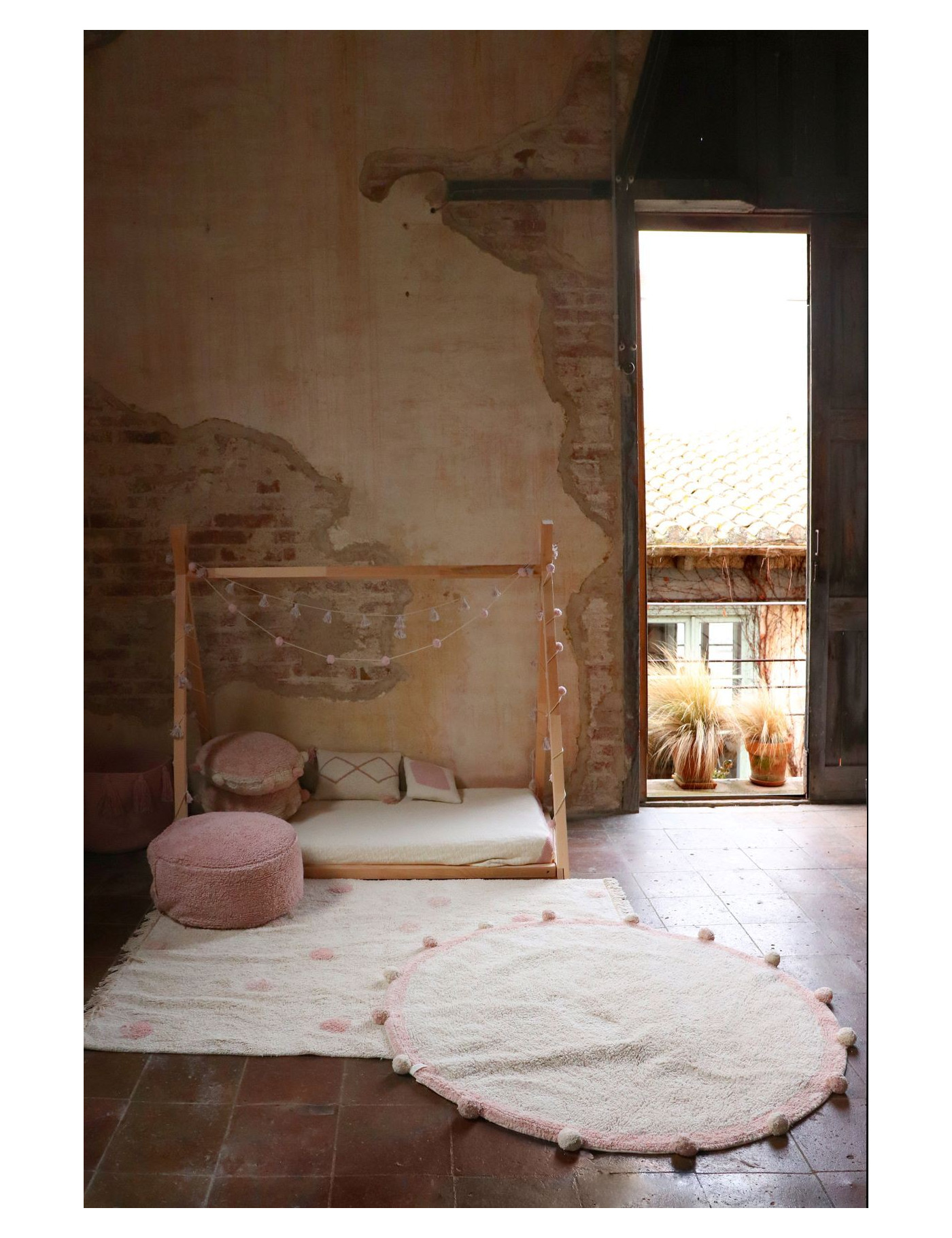 Lorena Canals Dywan bawełniany Bubbly Vintage Nude  Ø 120 cm
