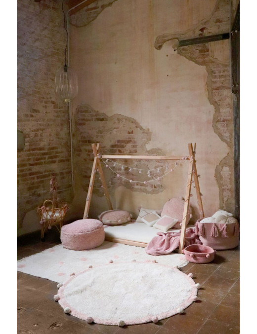 Lorena Canals Dywan bawełniany Bubbly Vintage Nude  Ø 120 cm