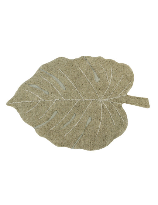 Lorena Canals Dywan bawełniany Monstera Olive 120 x 180 cm