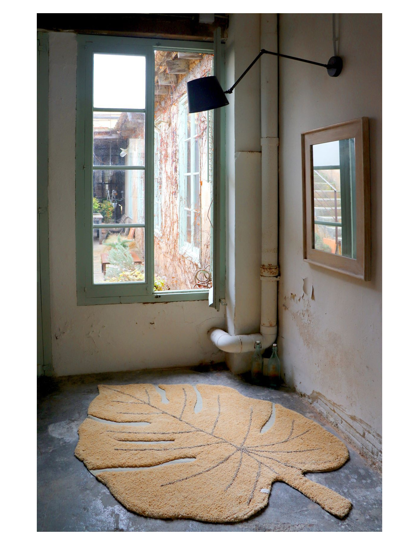 Lorena Canals Dywan bawełniany Monstera Honey 120 x 180 cm