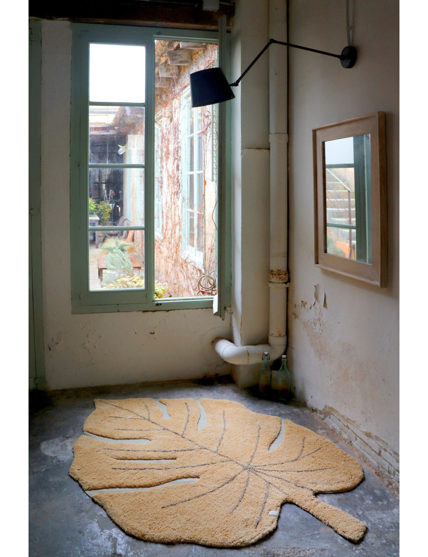 Lorena Canals Dywan bawełniany Monstera Honey 120 x 180 cm