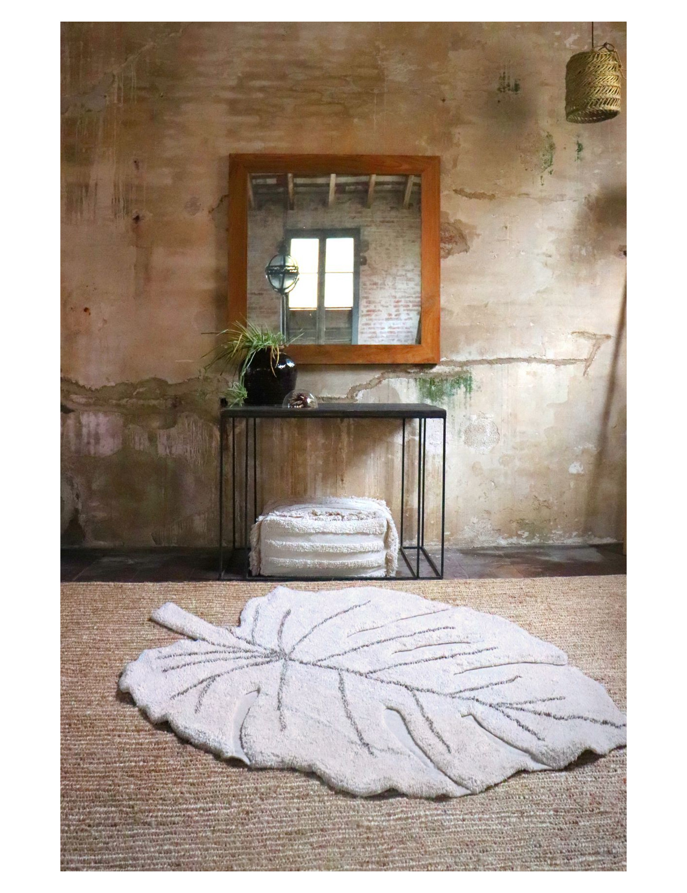 Lorena Canals Dywan bawełniany Monstera Natural 120 x 180 cm