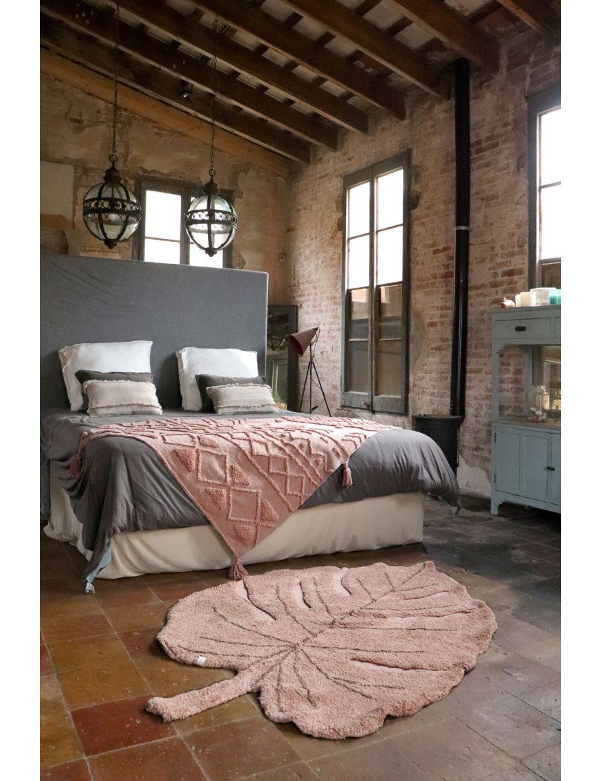 Lorena Canals Dywan bawełniany Monstera Vintage Nude 120 x 180 cm