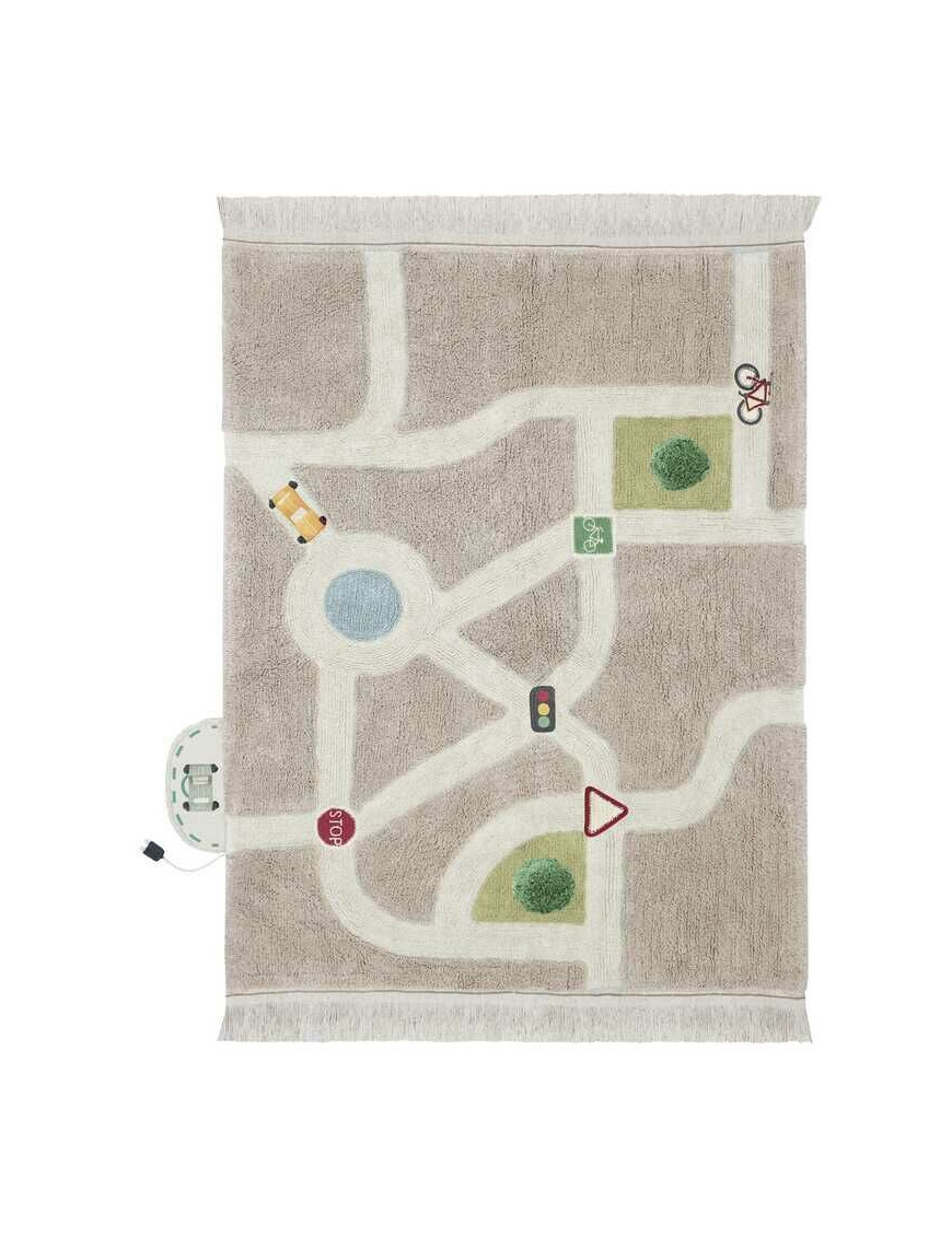 Dywan bawełniany do zabawy mapa miasta Eco-City 120x170 cm Lorena Canals