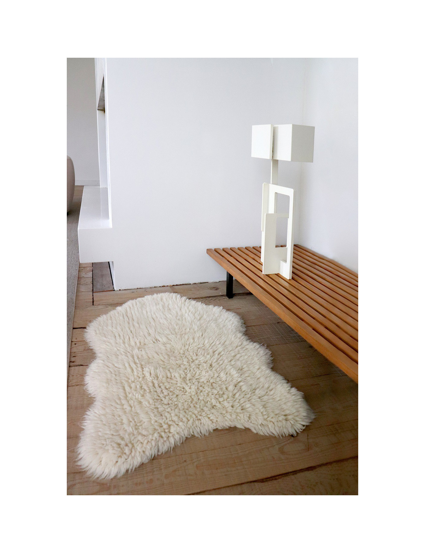 Dywan wełniany Woolly White 75x110 cm Lorena Canals