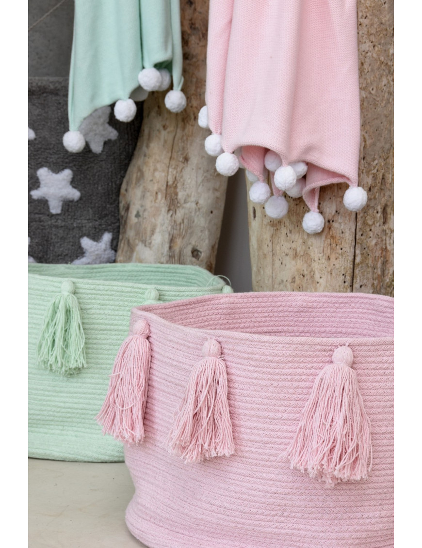 Lorena Canals Kosz dekoracyjny Tassels Pink