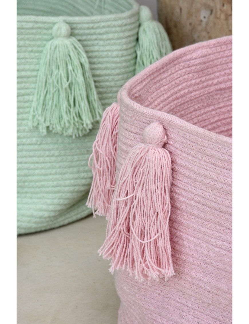 Lorena Canals Kosz dekoracyjny Tassels Pink