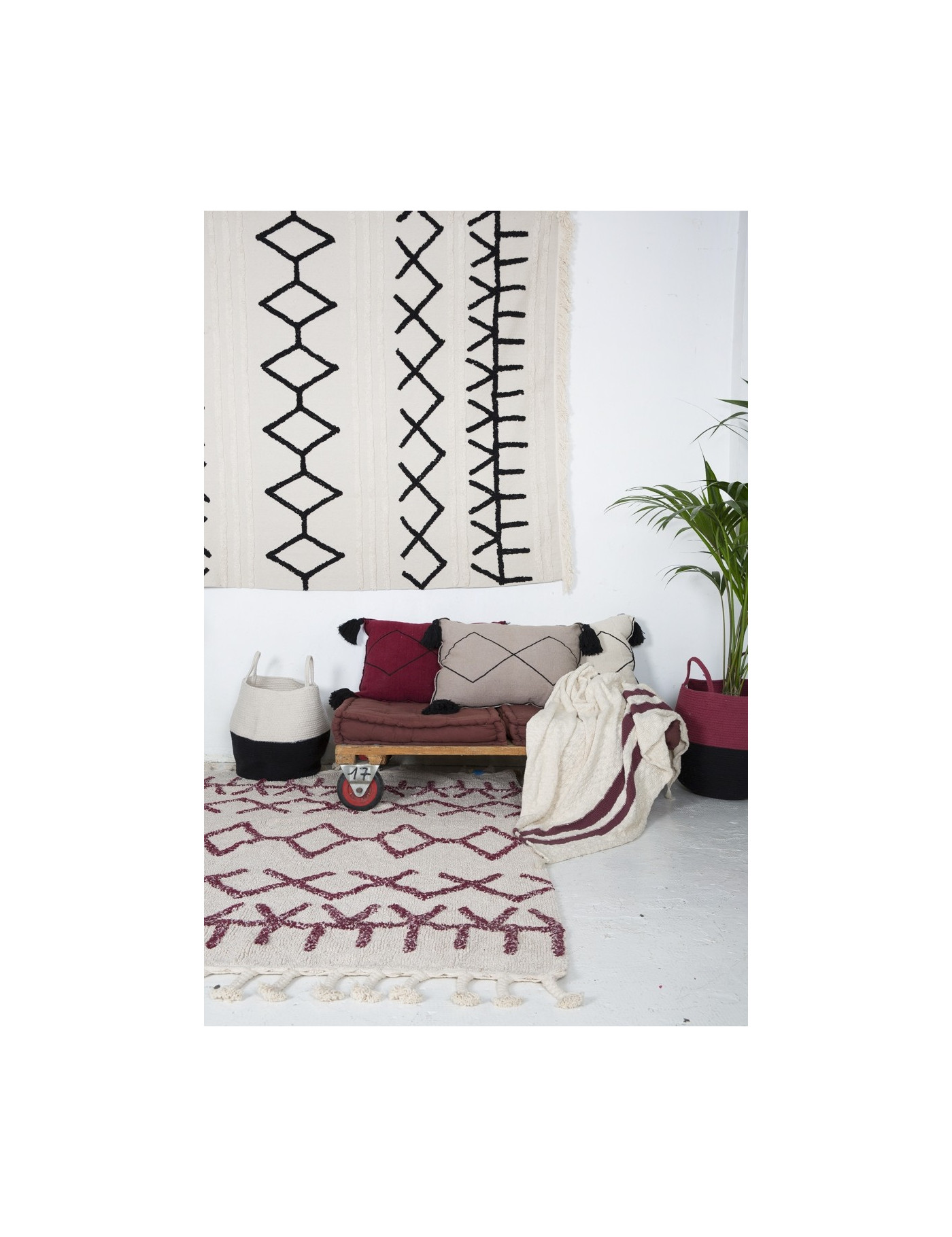 Lorena Canals Kosz dekoracyjny Zoco Black/Aubergine