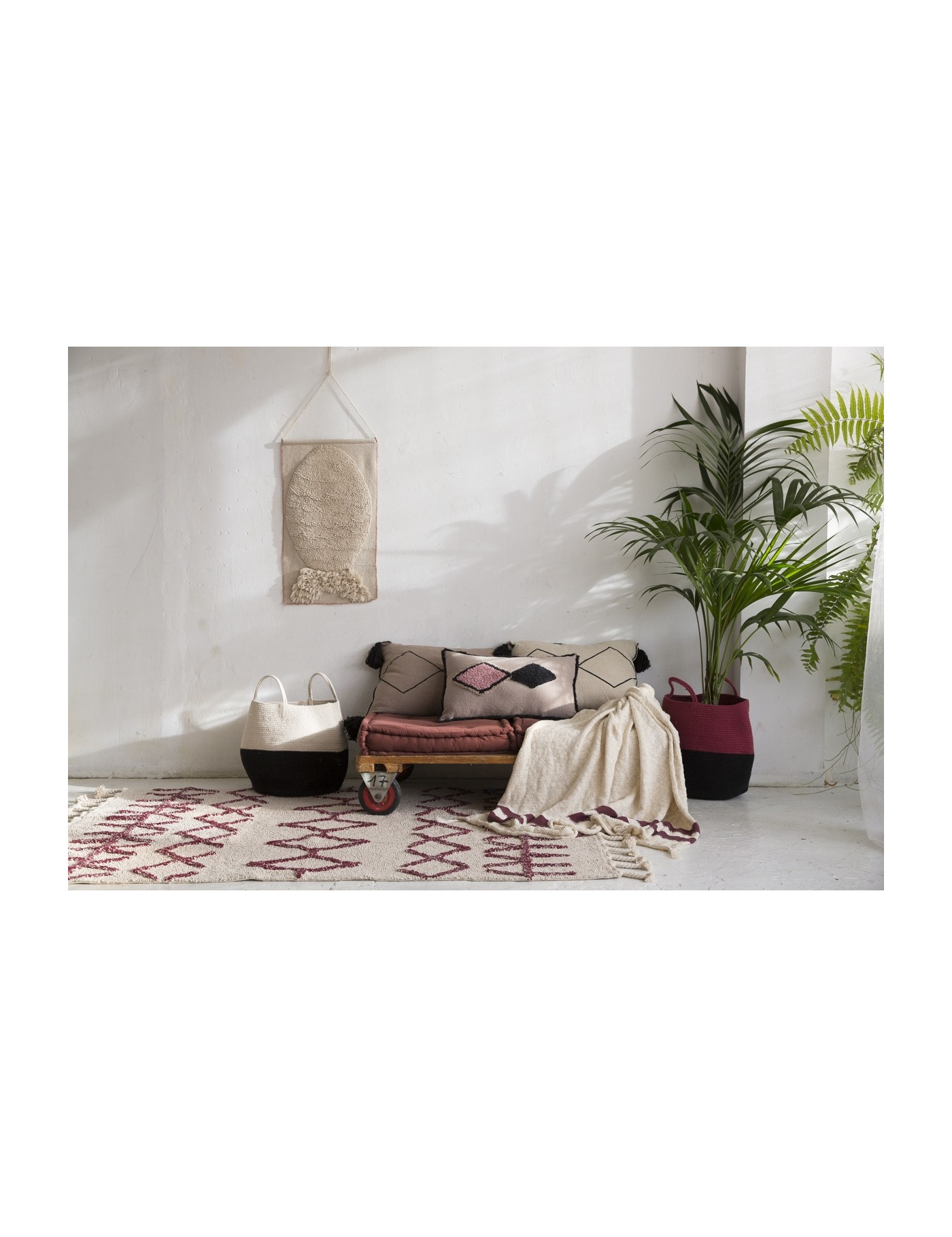 Lorena Canals Kosz dekoracyjny Zoco Black/Aubergine