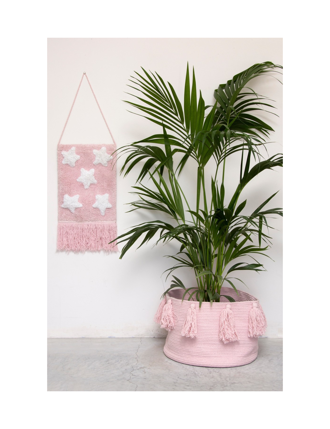 Lorena Canals Kosz dekoracyjny Tassels Pink