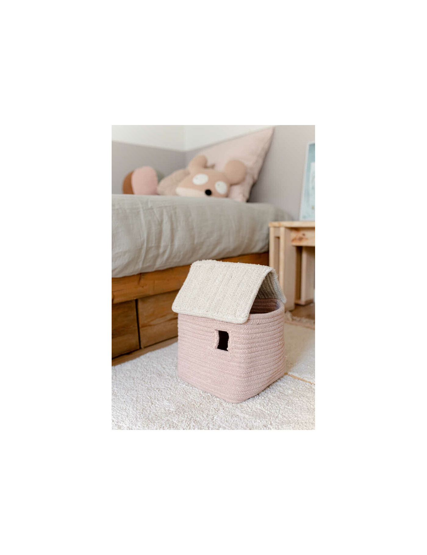 Kosz Domek Vintage Nude Eco-City 22x22x34 cm Lorena Canals