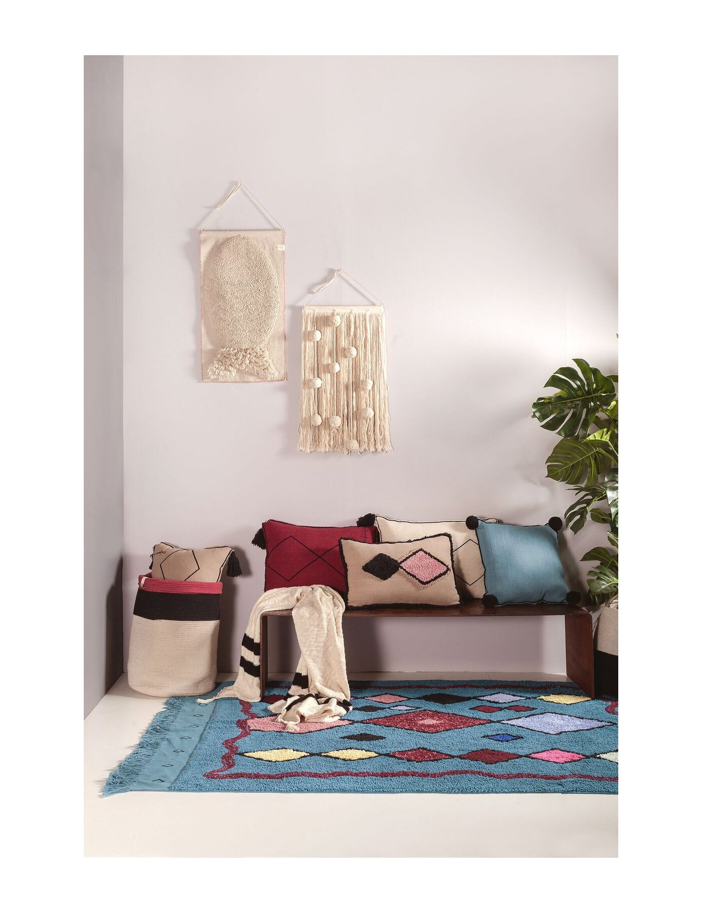 Lorena Canals Kosz dekoracyjny Bazaar Aubergine
