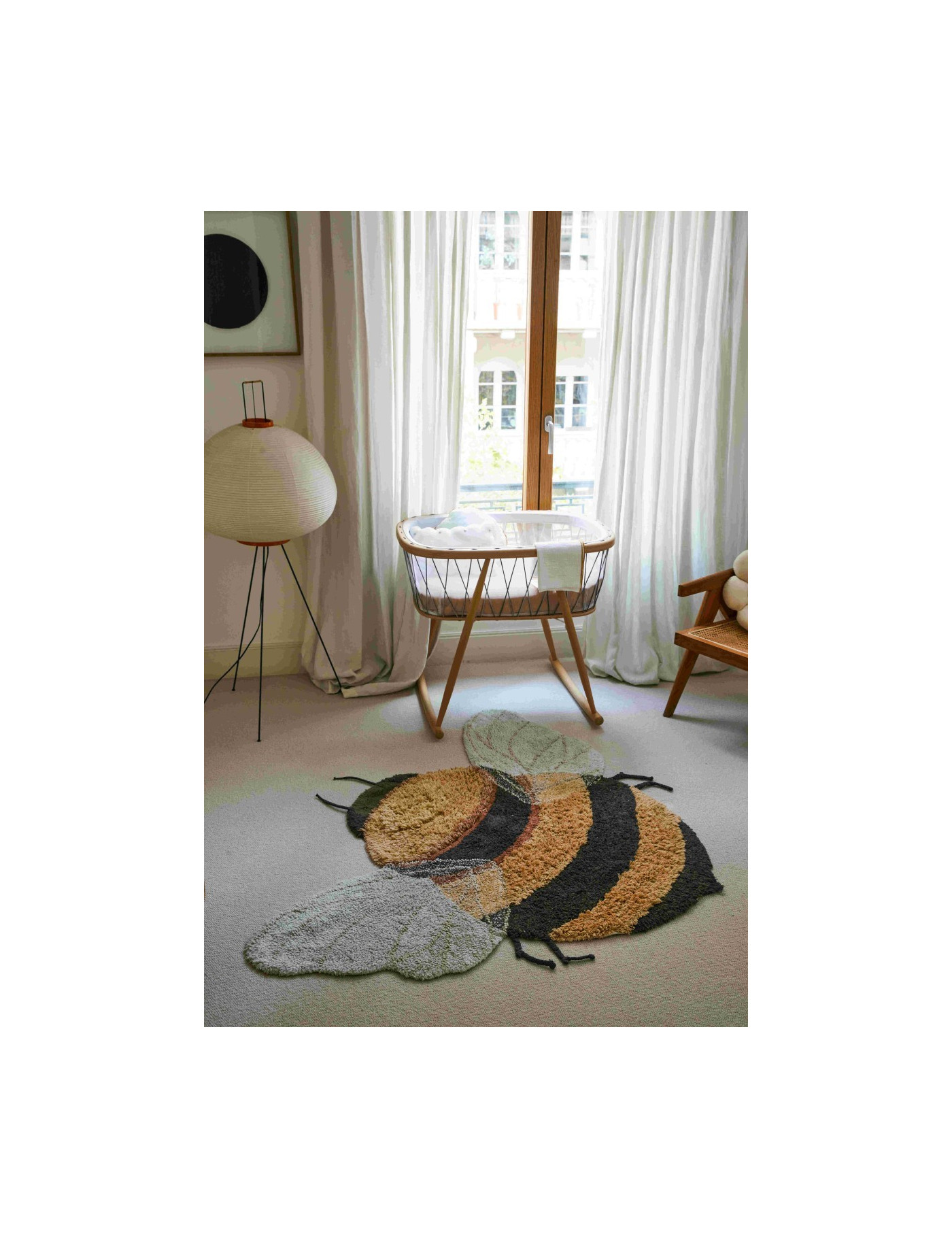 Dywan bawełniany Bee do prania w pralce, Planet Bee, Lorena Canals
