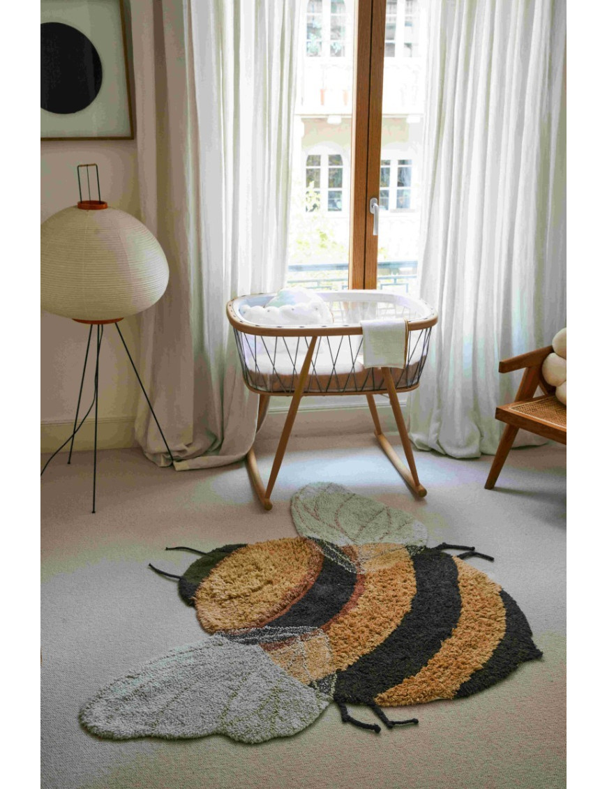 Dywan bawełniany Bee do prania w pralce, Planet Bee, Lorena Canals